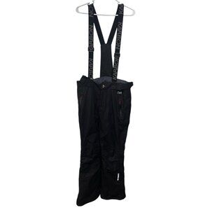 Karbon Mens Ski Pants Overalls Sz S Black Removable Straps Insulated Snowboard
